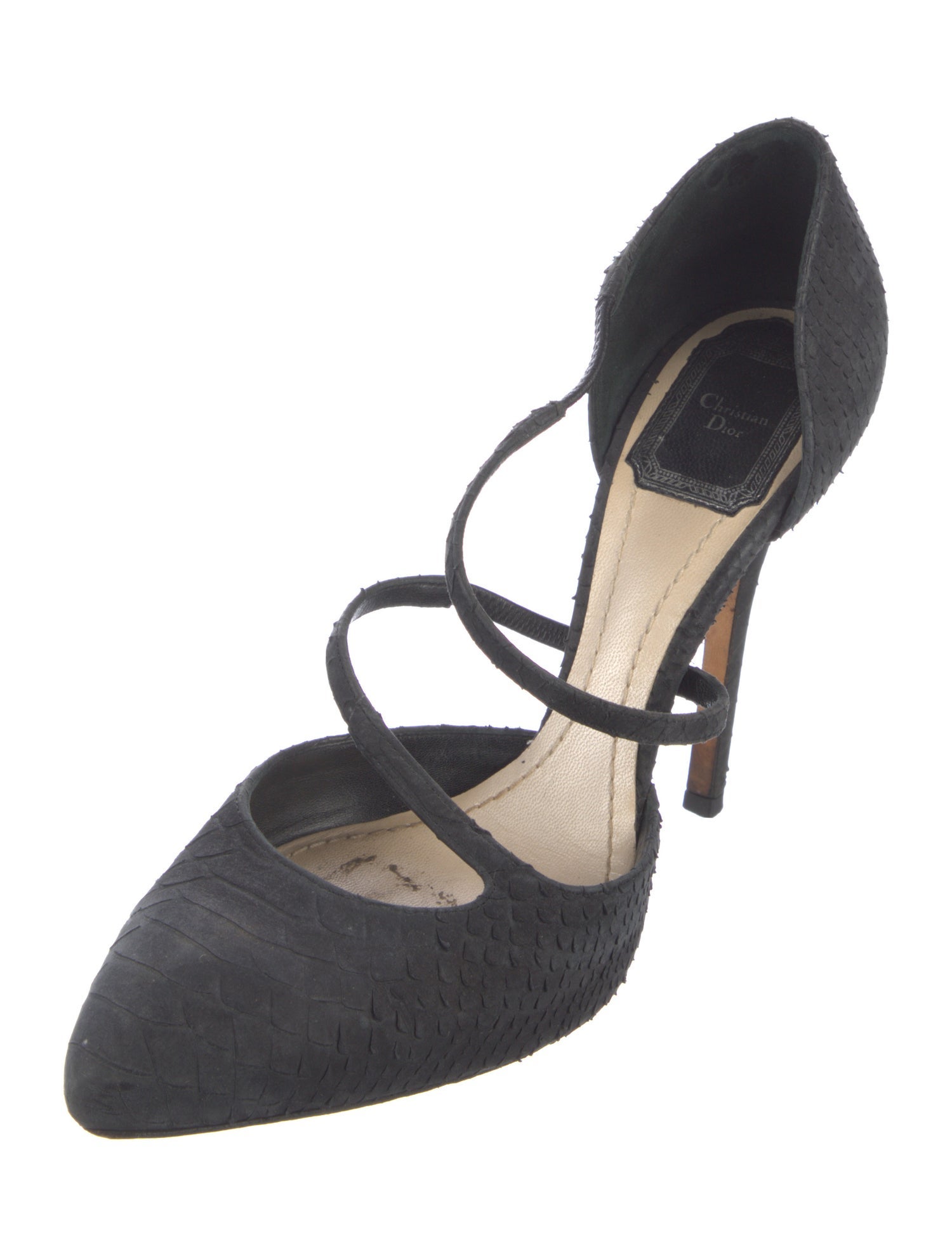 Christian Dior Suede D'Orsay Pumps